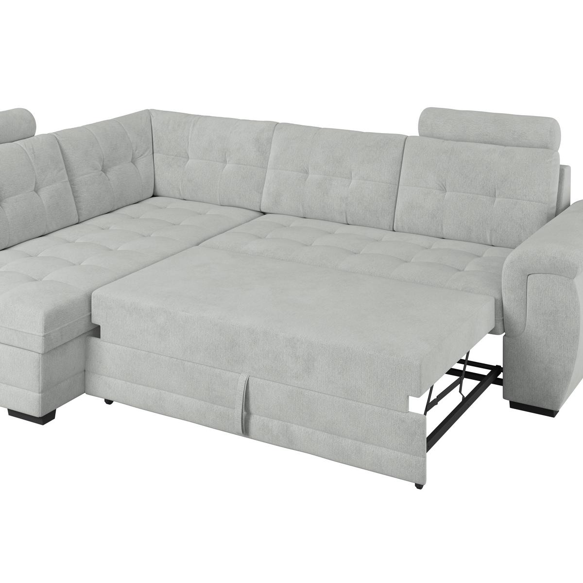 Ugaona Garnitura Falco New - sivo-bela/crna, Konvencionalno, tekstil/plastika (183/251cm) - Ondega