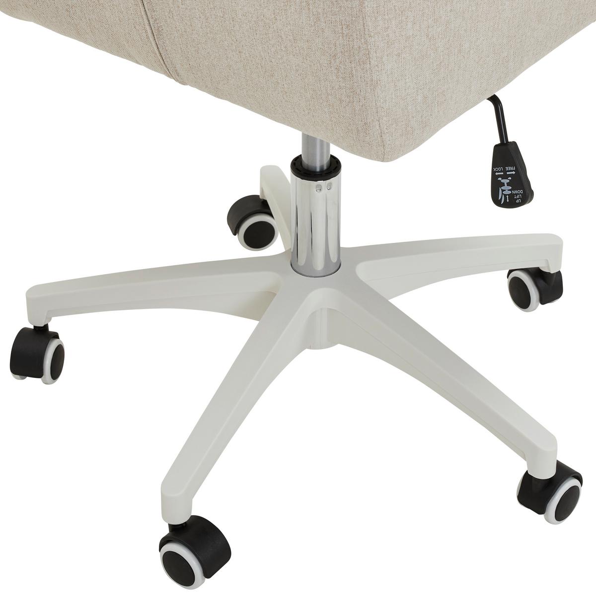 KRZESŁO OBROTOWE EDWIN - beżowy/ciemnoszary, Modern, tworzywo sztuczne/tkanina (60/79-89/63cm) - Livetastic