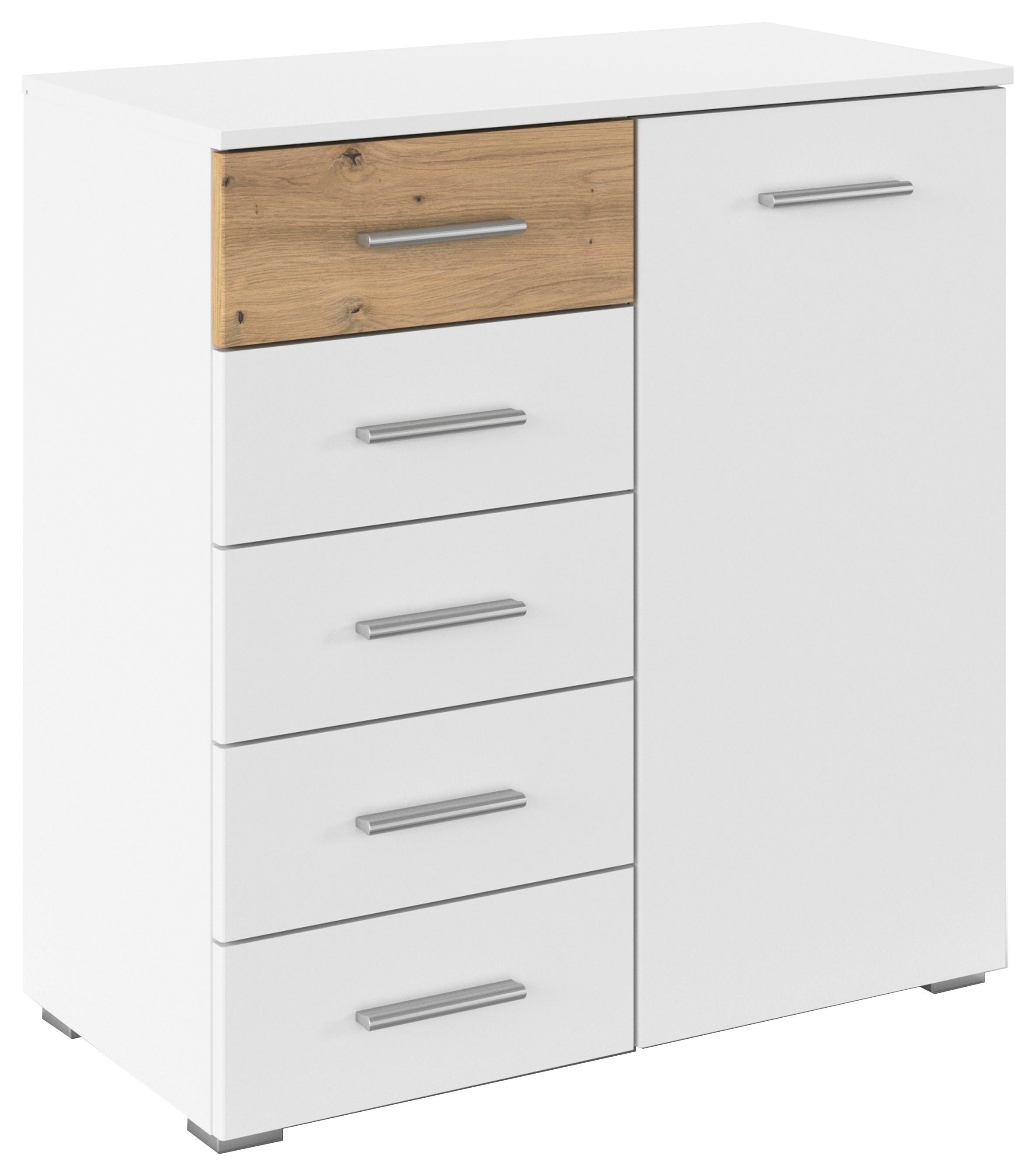Komoda Foster - bijela/hrast Artisan, Konvencionalno, drvni materijal/plastika (80/84/40cm) - Modern Living