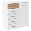 Komoda Foster - bijela/hrast Artisan, Konvencionalno, drvni materijal/plastika (80/84/40cm) - Modern Living
