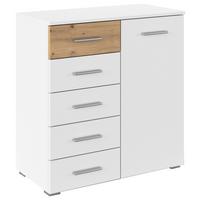 Komoda Foster - bijela/hrast Artisan, Konvencionalno, drvni materijal/plastika (80/84/40cm) - Modern Living