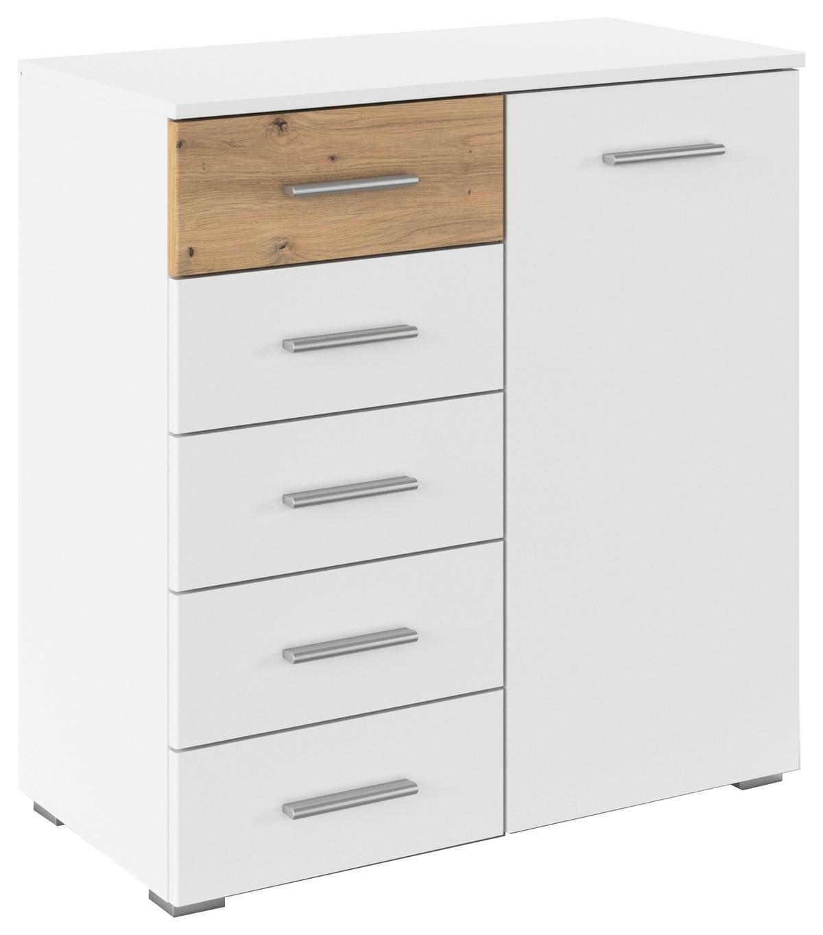 Komoda Foster - bijela/hrast Artisan, Konvencionalno, drvni materijal/plastika (80/84/40cm) - Modern Living