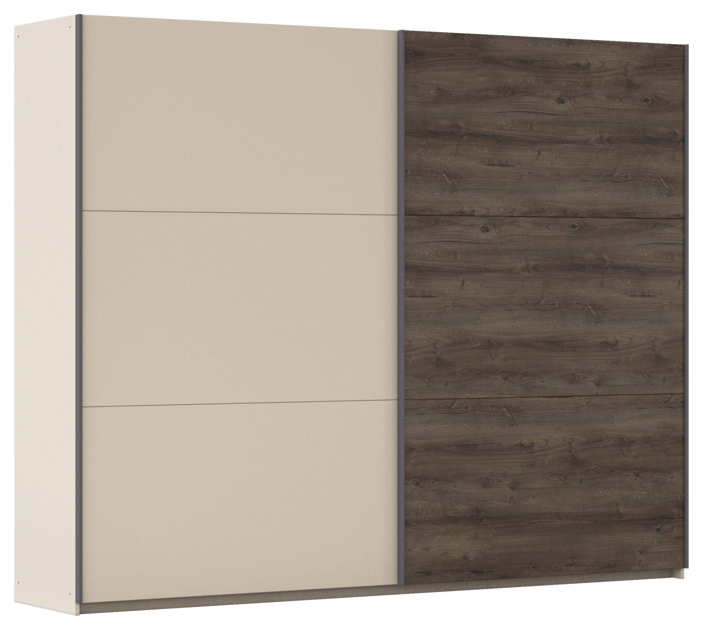 DULAP USI CULISANTE SAJO - stejar închis la culoare/șampanie, Trend, material pe bază de lemn (261/210/59cm) - Premium Living