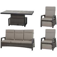 Loungegarnitur Corido Grau - Basics, Keramik/Kunststoff (72/103/160cm) - Siena Garden