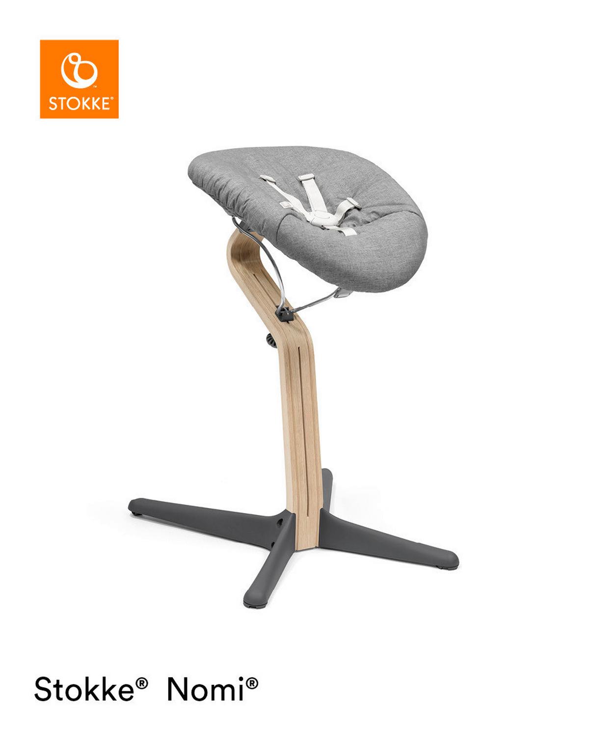 WYSOKIE KRZESŁO 626504 NOMI - antracytowy/naturalny, Basics, drewno (52/83,50/59cm) - Stokke