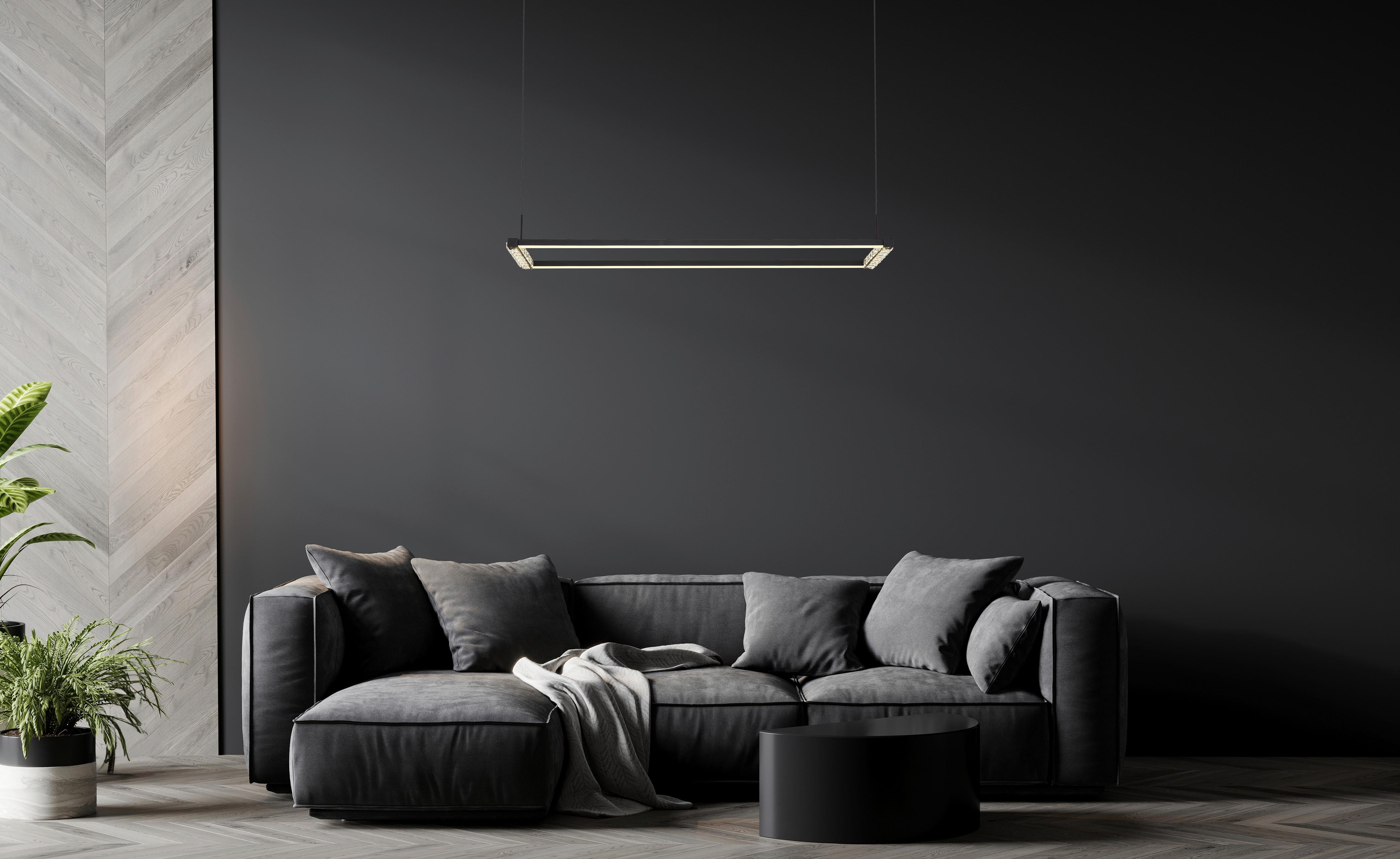 LED-Hängeleuchte Mariella Schwarz/Weiß max. 30 Watt - Klar/Schwarz, Design, Kunststoff/Metall (102,5/20,6/150cm) - Globo