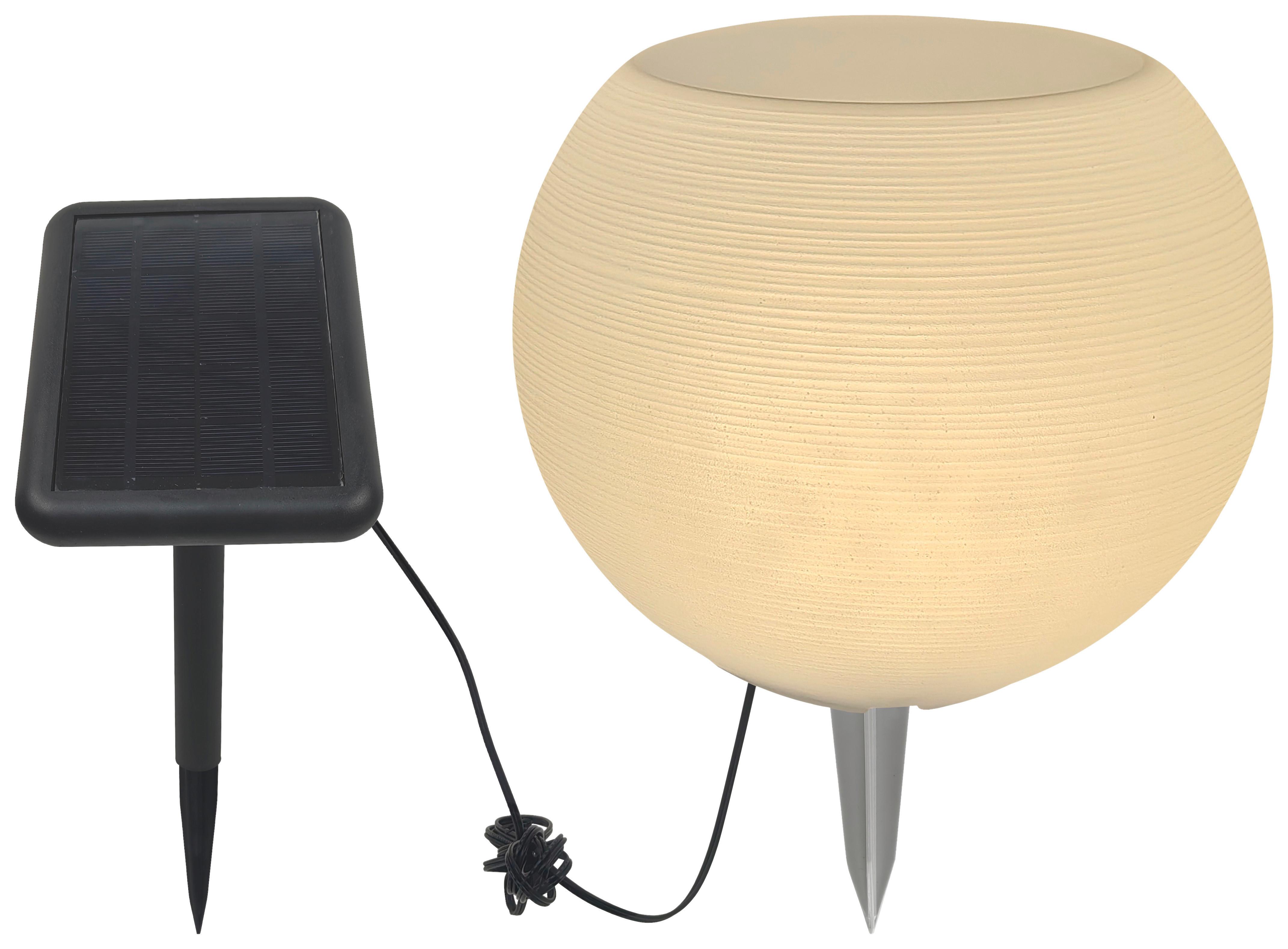 Solarleuchte Vase Weiss max. 2 Watt - Weiss, Konventionell, Kunststoff (25/20cm) - Modern Living