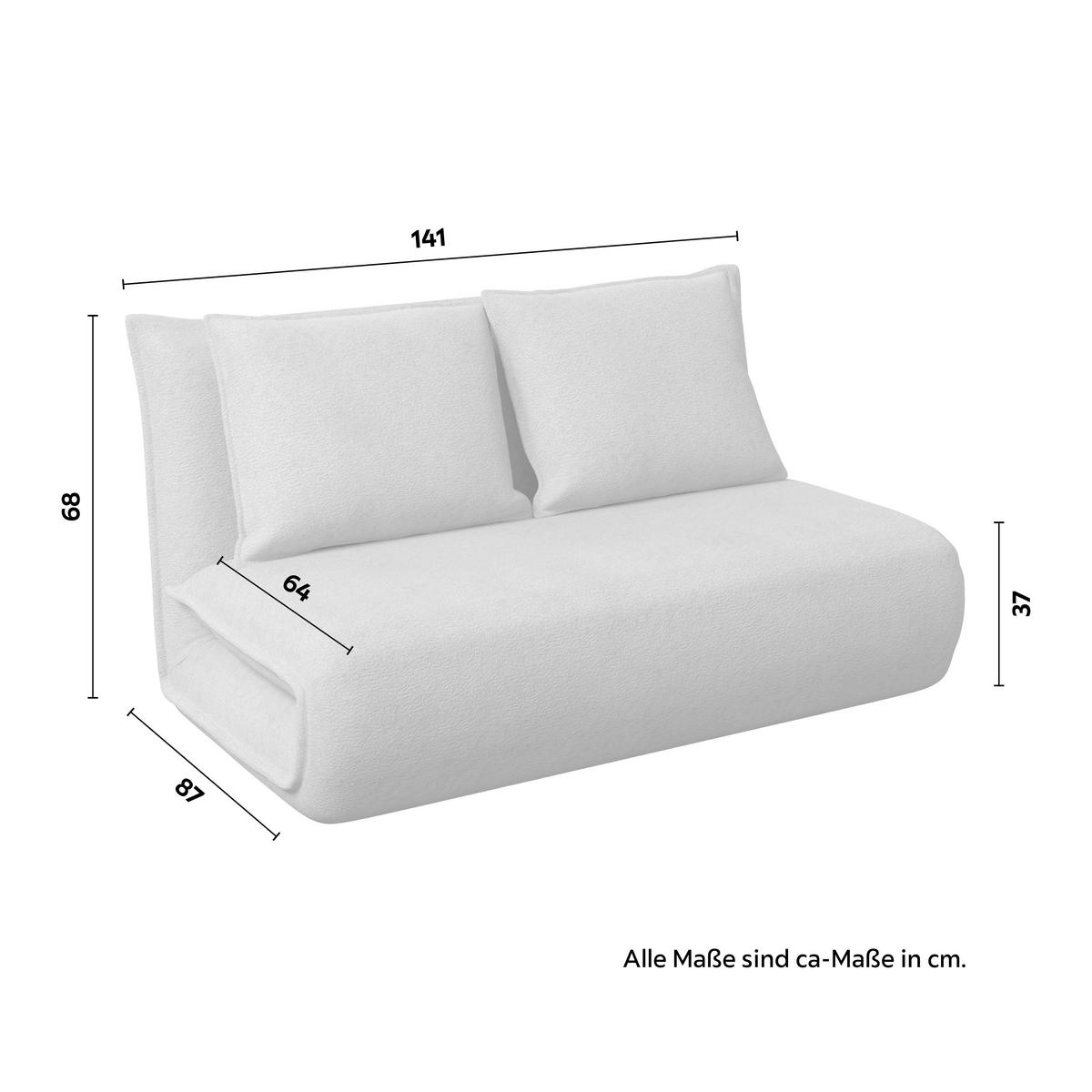 Schlafsofa Macy Beige Bouclé - Beige, MODERN, Textil/Metall (141/68/87cm) - Bessagi Home
