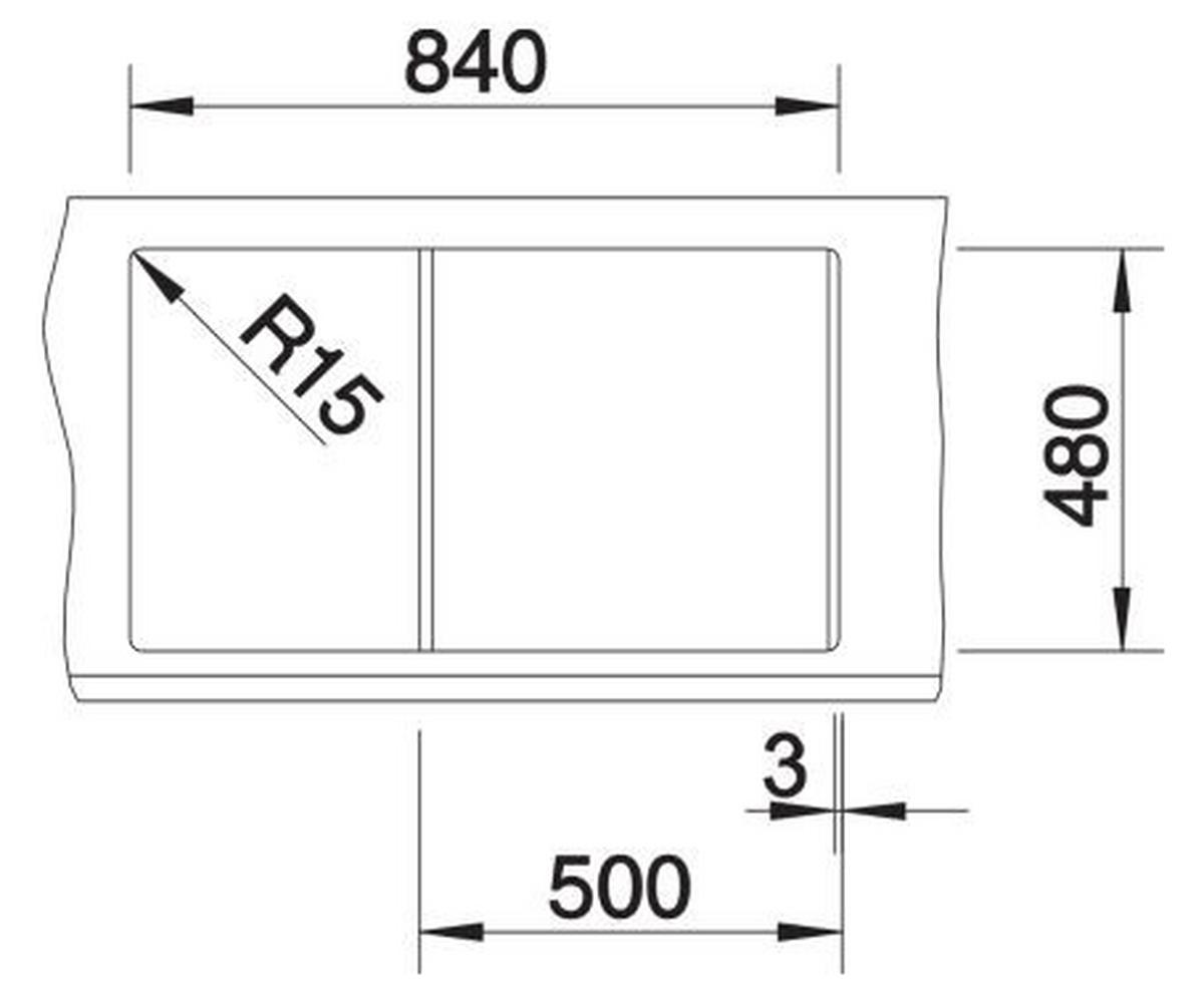 Spüle Metra 5S Typ:518871 Felsgrau - Grau, MODERN, Stein (86/50cm) - Blanco