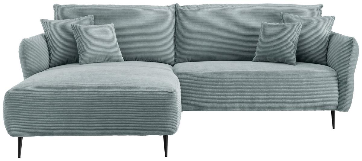 Sedežna Garnitura Vanilla, Svetlo Modra - svetlo modra/črna, Design, kovina/tekstil (178/264-302cm) - Modern Living