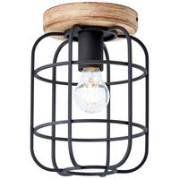 Deckenleuchte Gwen Schwarz max. 40 Watt - Schwarz, Basics, Holz/Metall (20/26,8cm) - Brilliant