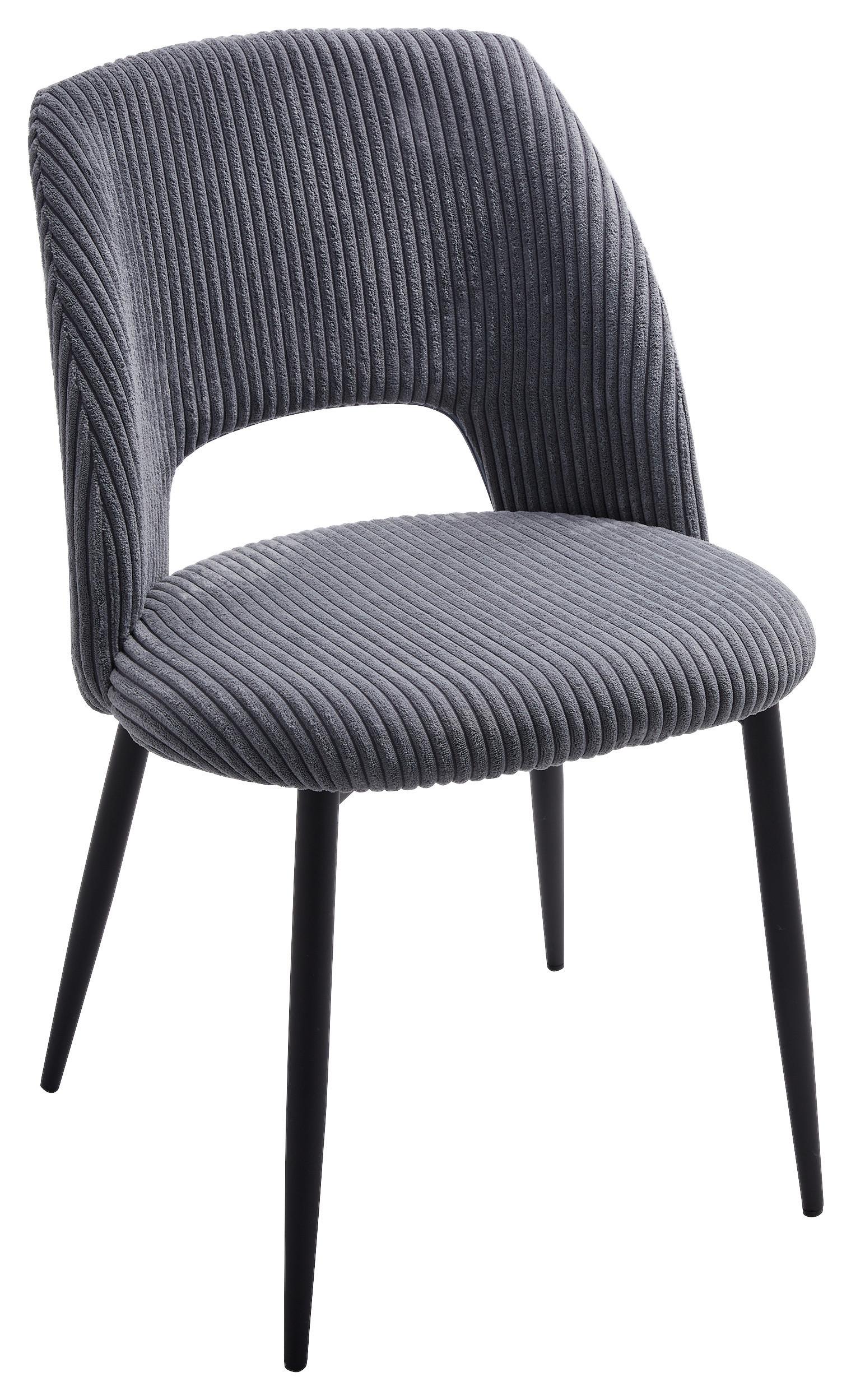 Stuhl Zoe Grau - Schwarz/Grau, Lifestyle, Textil/Metall (51/82/57cm) - Mömax