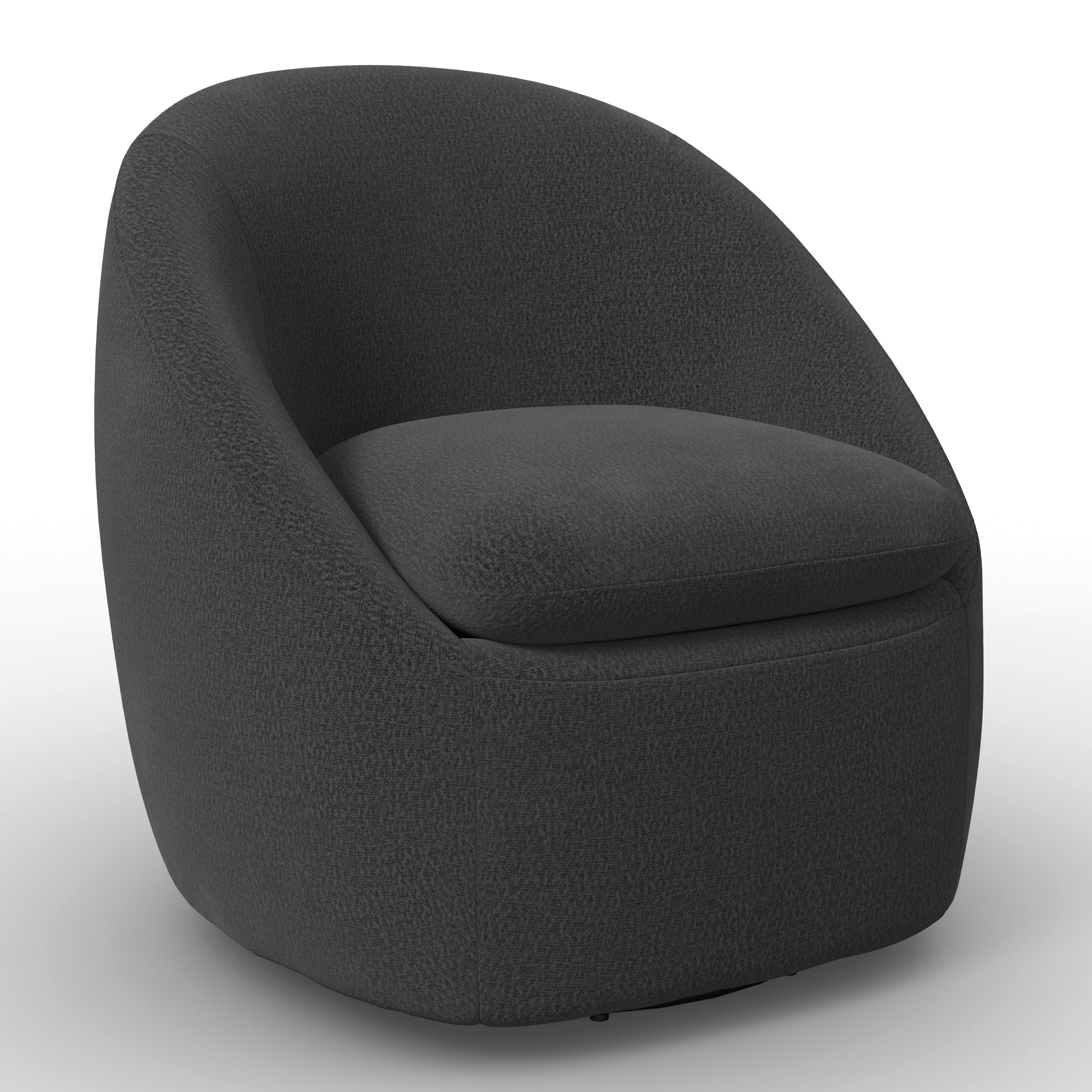 Sessel Dora Chenille Schwarz - Schwarz, MODERN, Holz/Textil (77/74/73cm)