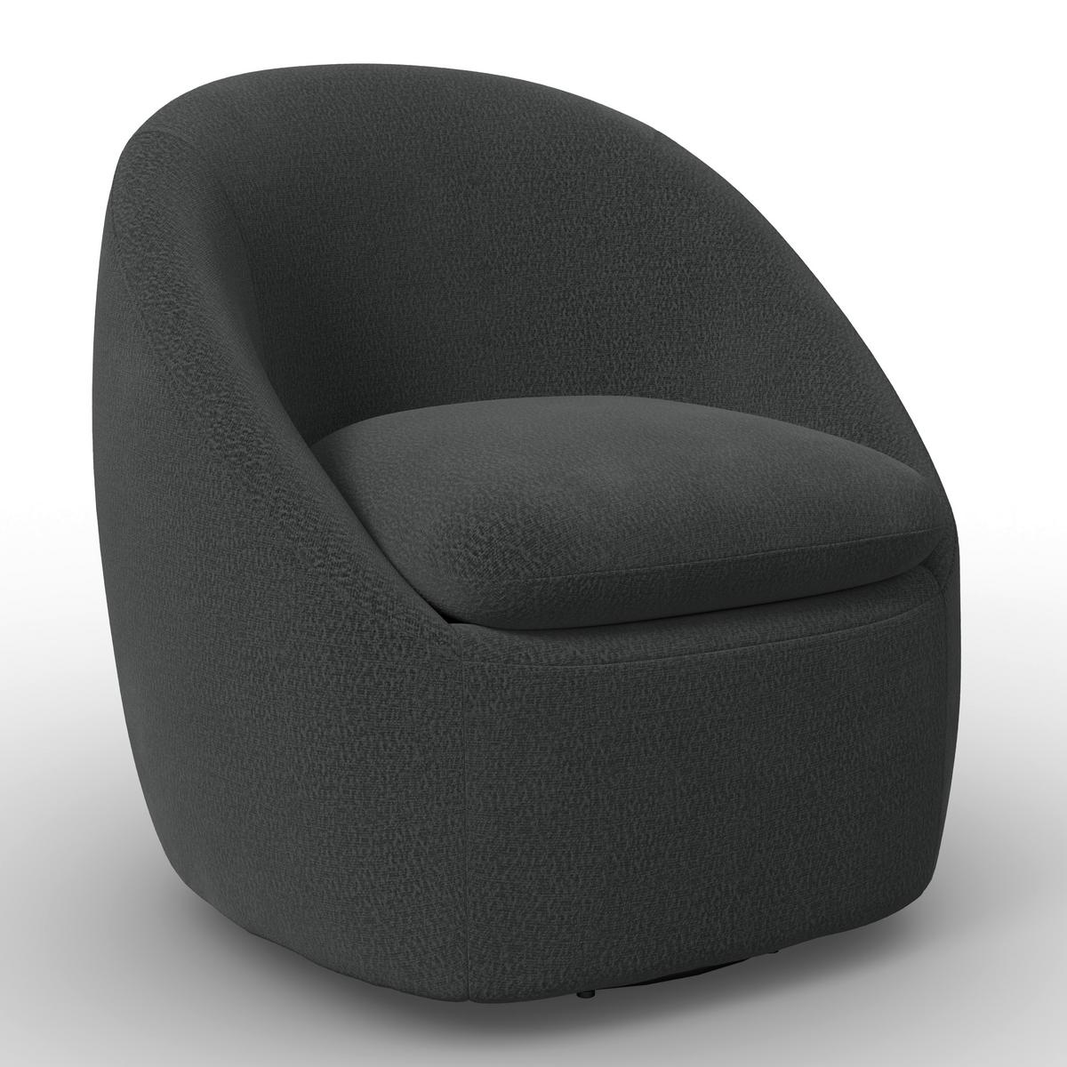 Sessel Dora Chenille Schwarz - Schwarz, MODERN, Holz/Textil (77/74/73cm)