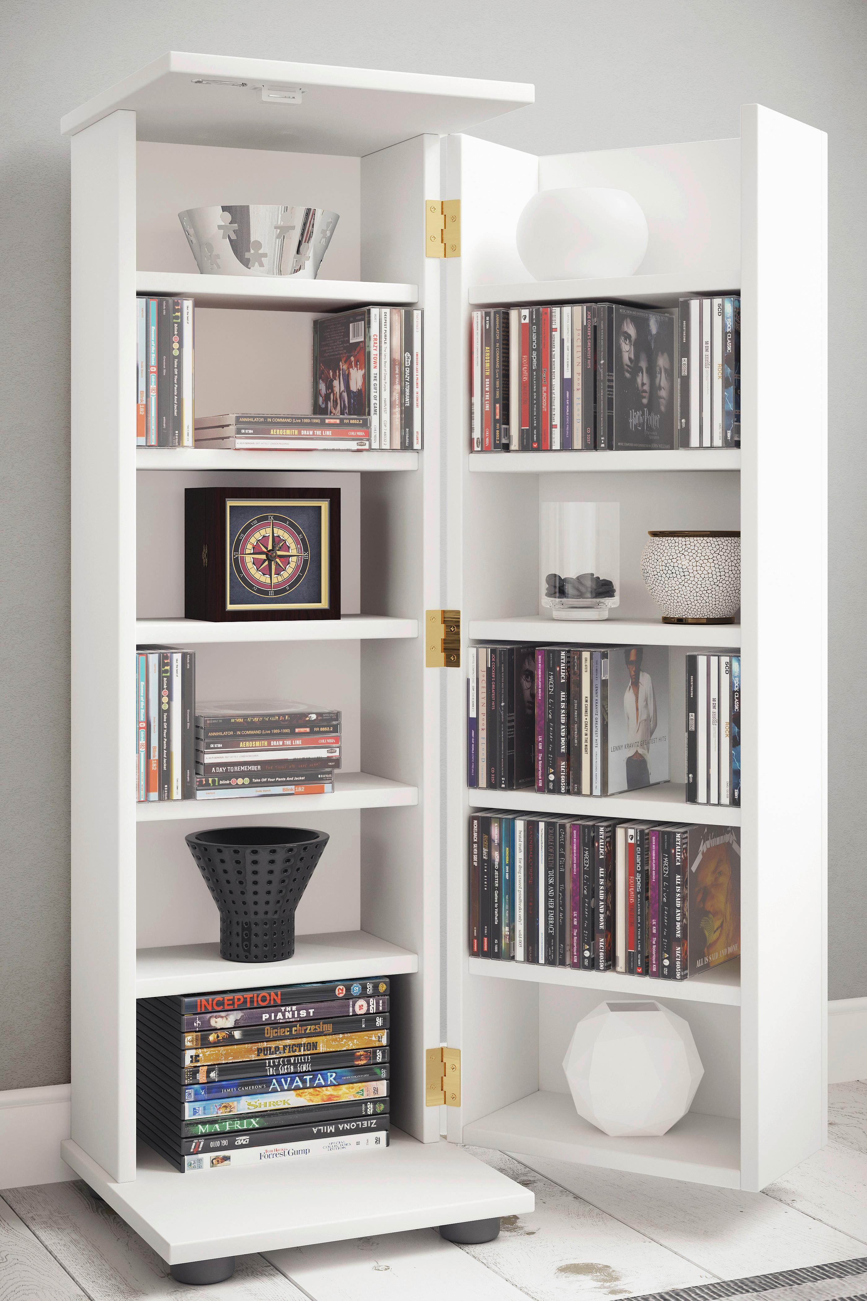 CD-REGAL ENGALO L - Weiss/Schwarz, Design, Holzwerkstoff/Kunststoff (31/93/31cm) - MID.YOU