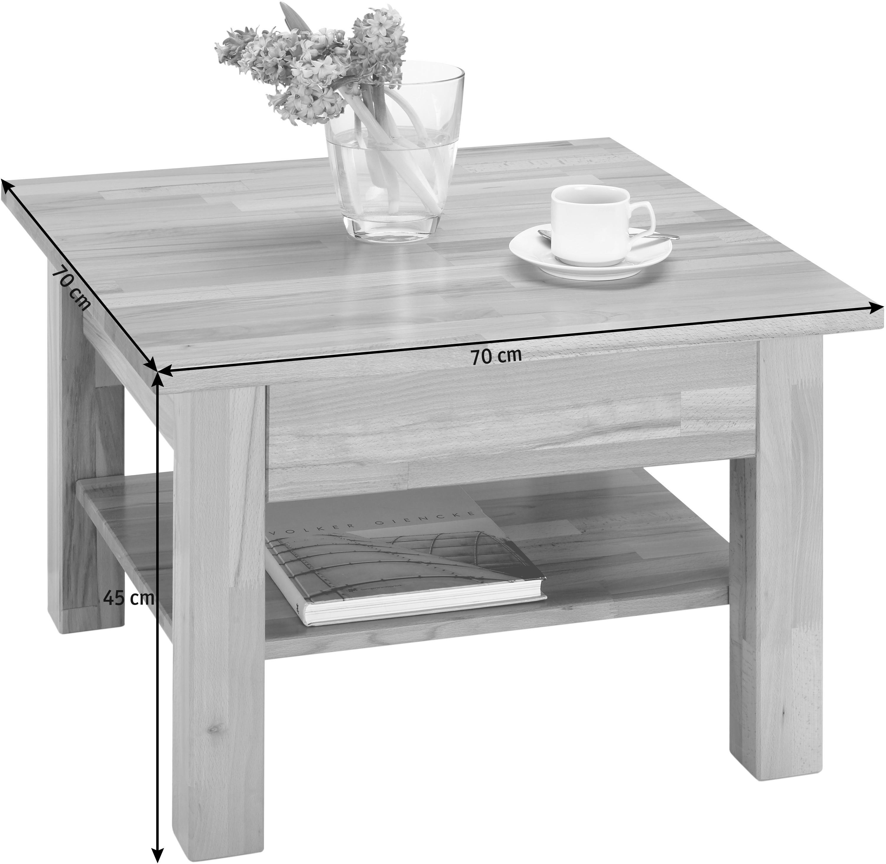 STOLIK KAWOWY KAPSTADT - kolor bukowy, Design, drewno (70/70/45cm) - Linea Natura