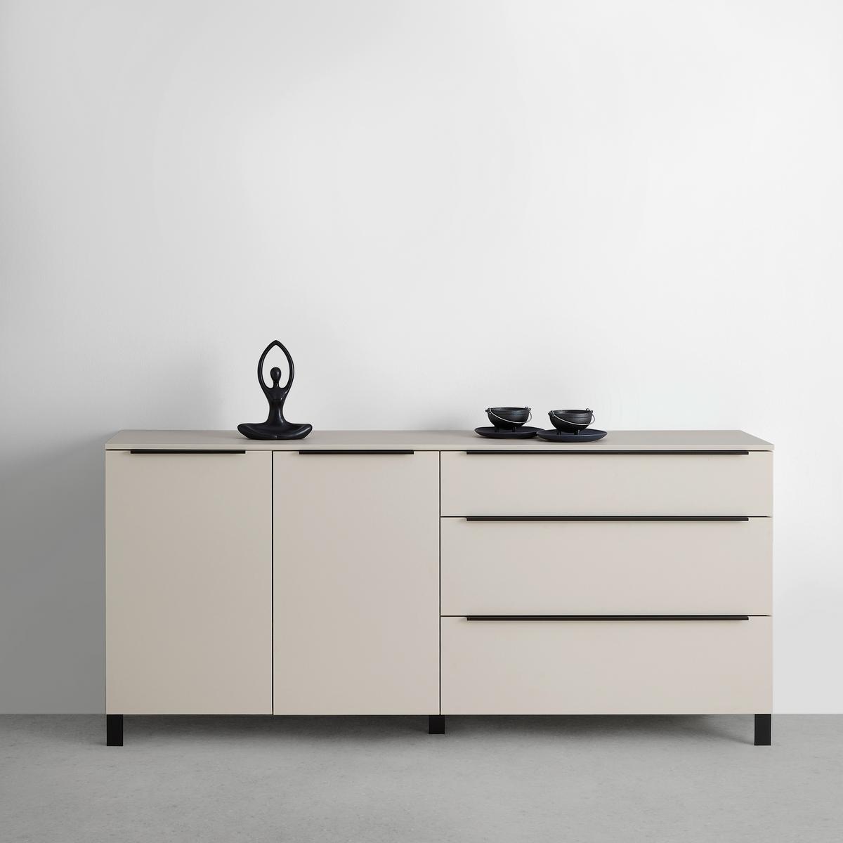 Sideboard GW-Fresno in Kaschmir - Kaschmir/Schwarz, Modern, Holzwerkstoff/Metall (192/89/40cm) - Premium Living
