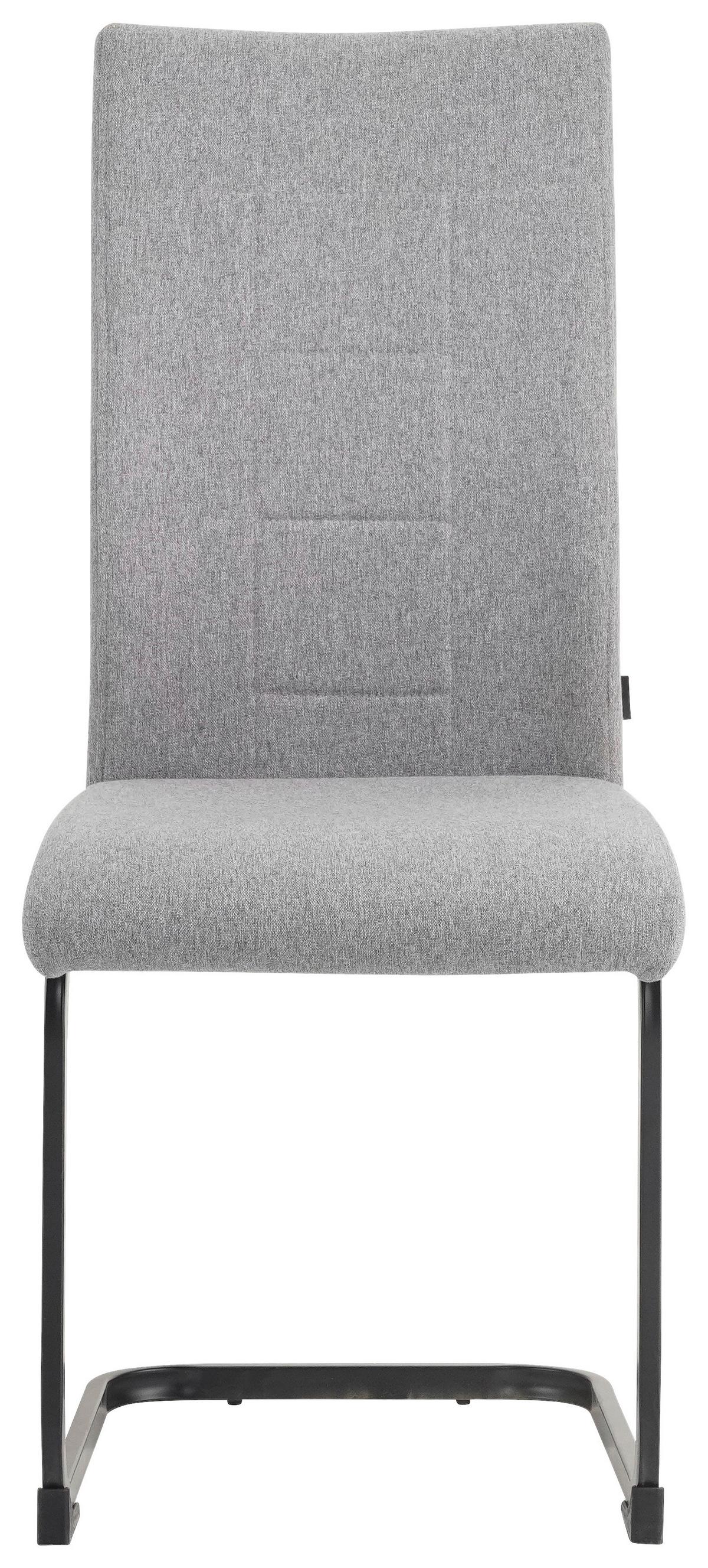 KRZESŁO NA PŁOZIE REUS - czarny/szary, Design, metal/tkanina (44/100/59cm) - Carryhome