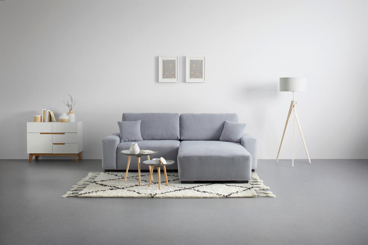 Wohnlandschaft Eliano Grau - Schwarz/Grau, Modern, Holz (252/93/184cm) - Mömax