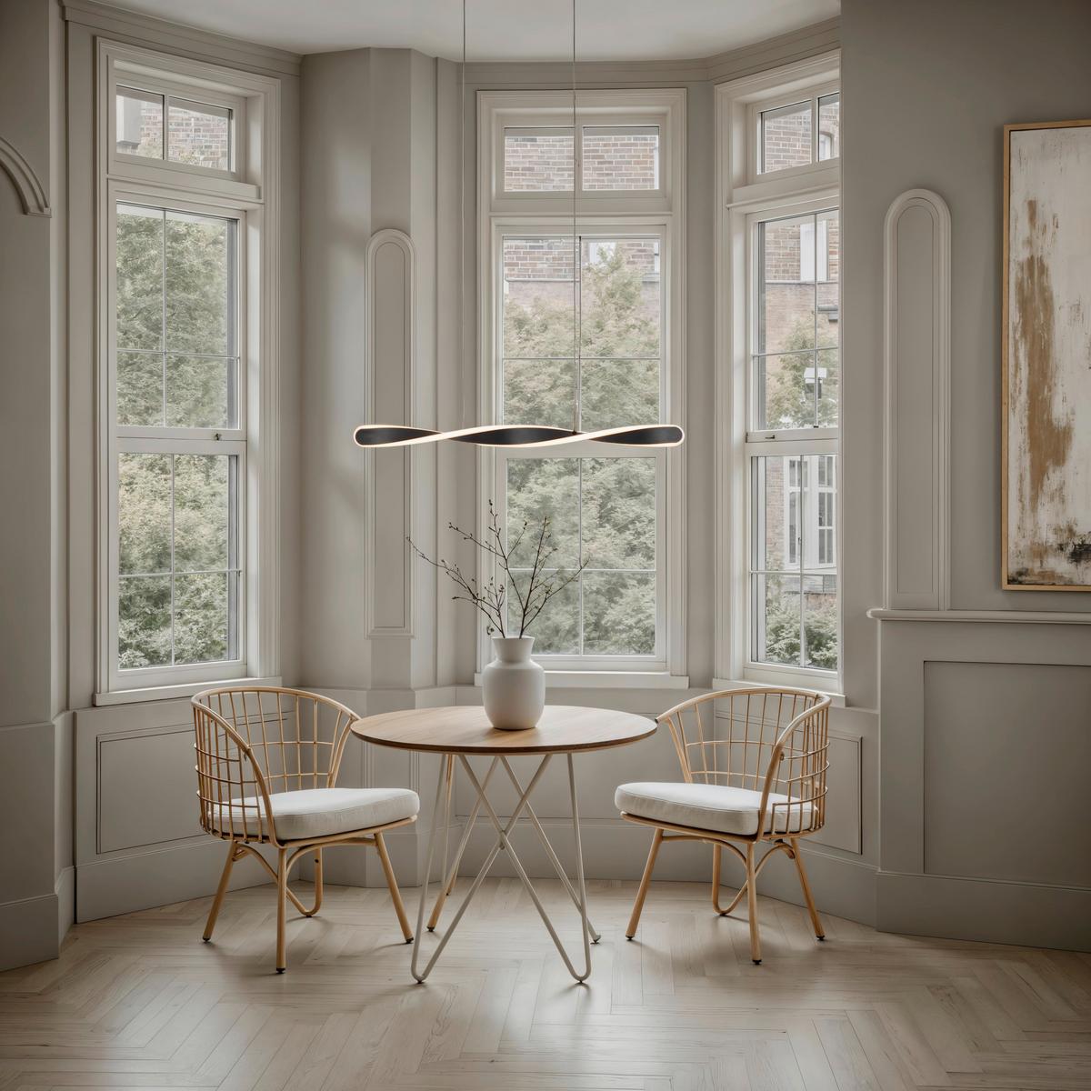 LAMPA WISZĄCA LED HENDERSON *SBN* - czarny, Design, tworzywo sztuczne/metal (89/6/150cm) - Novel