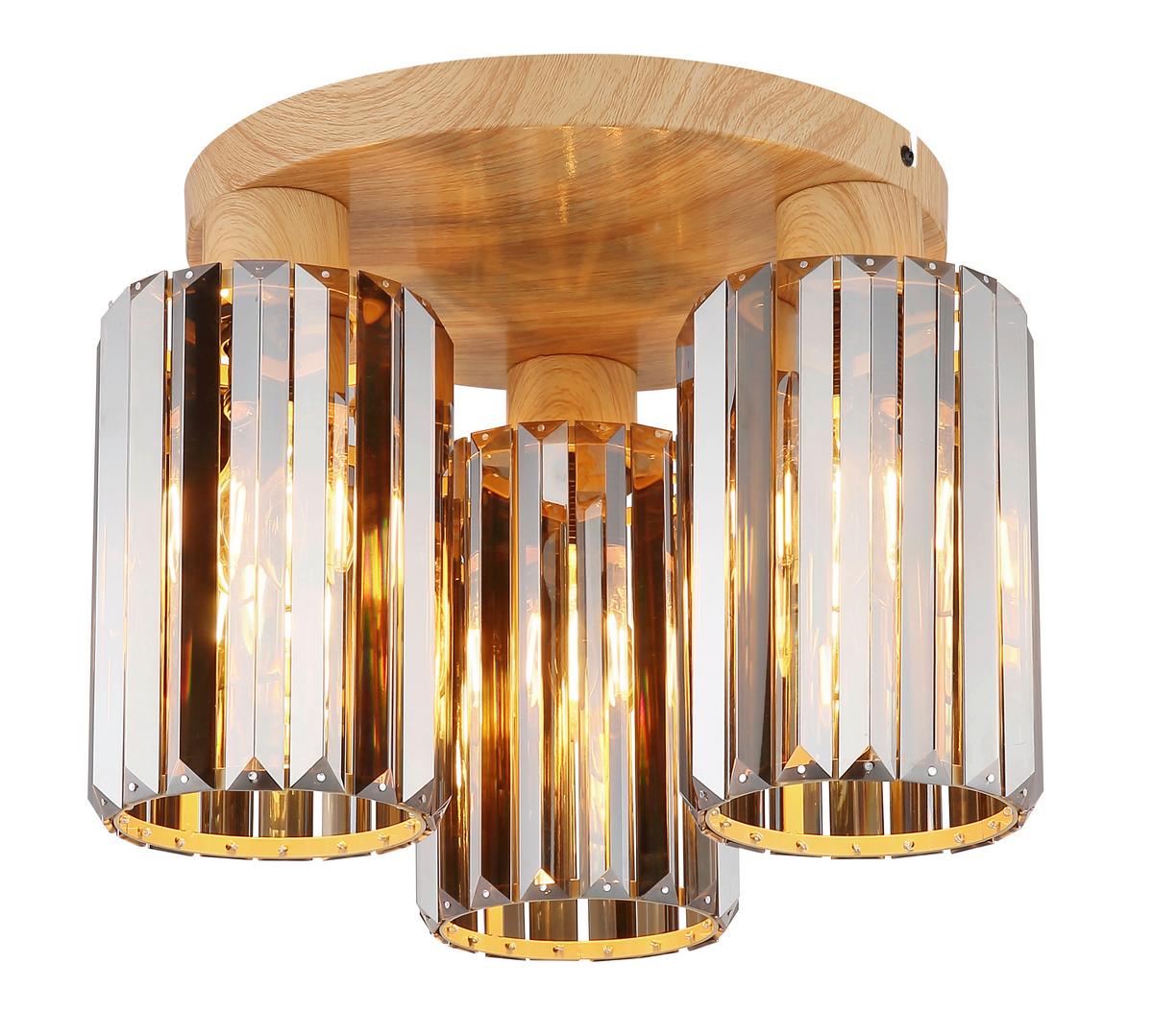 DECKENLEUCHTE 60220346 RUN - Braun/Grau, Trend, Glas/Metall (35/25cm) - Globo