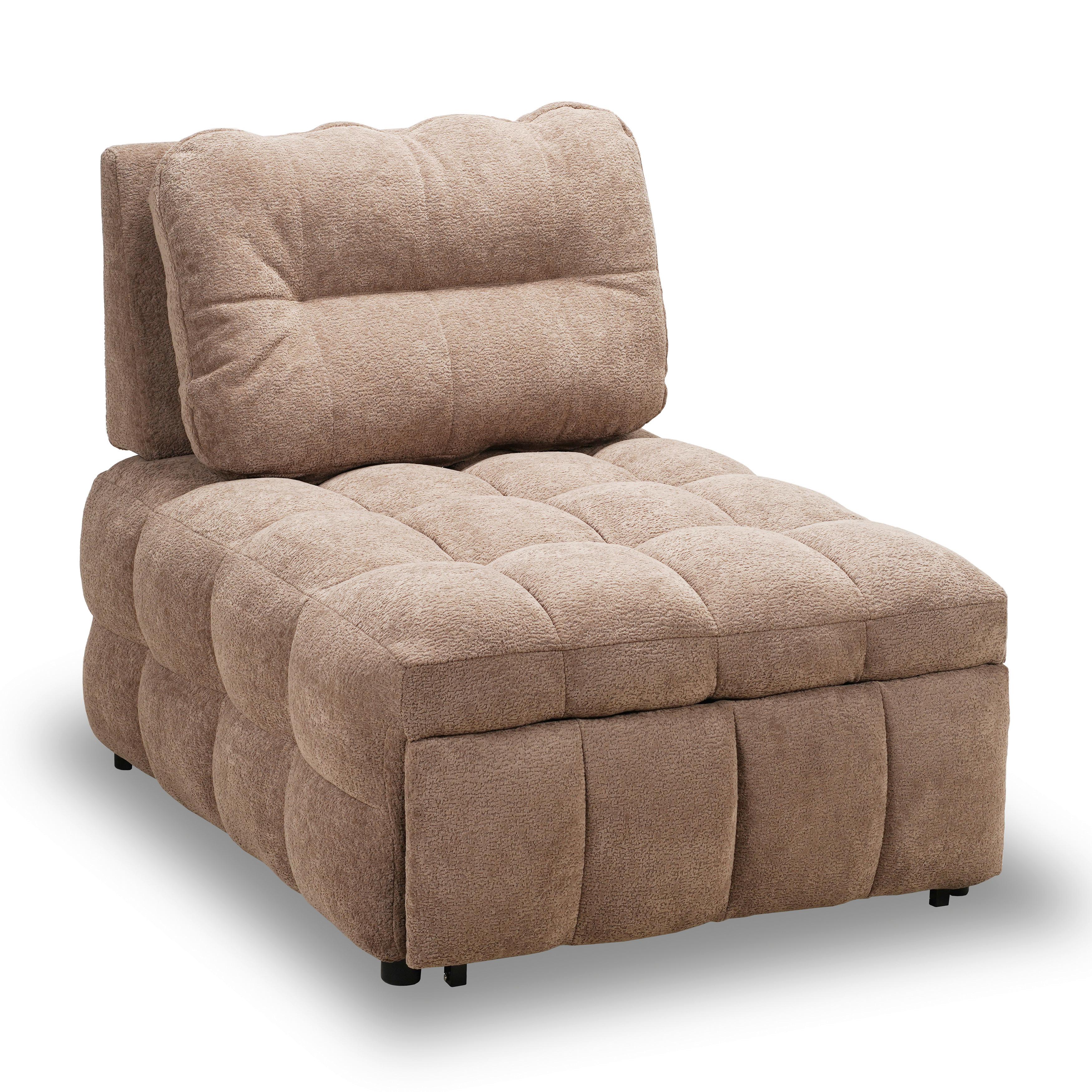 Fotelj Z Ležiščem Liara, Mocha Rjava - črna/mocha rjava, Moderno, kovina/tekstil (88/87/110cm) - Bessagi Home