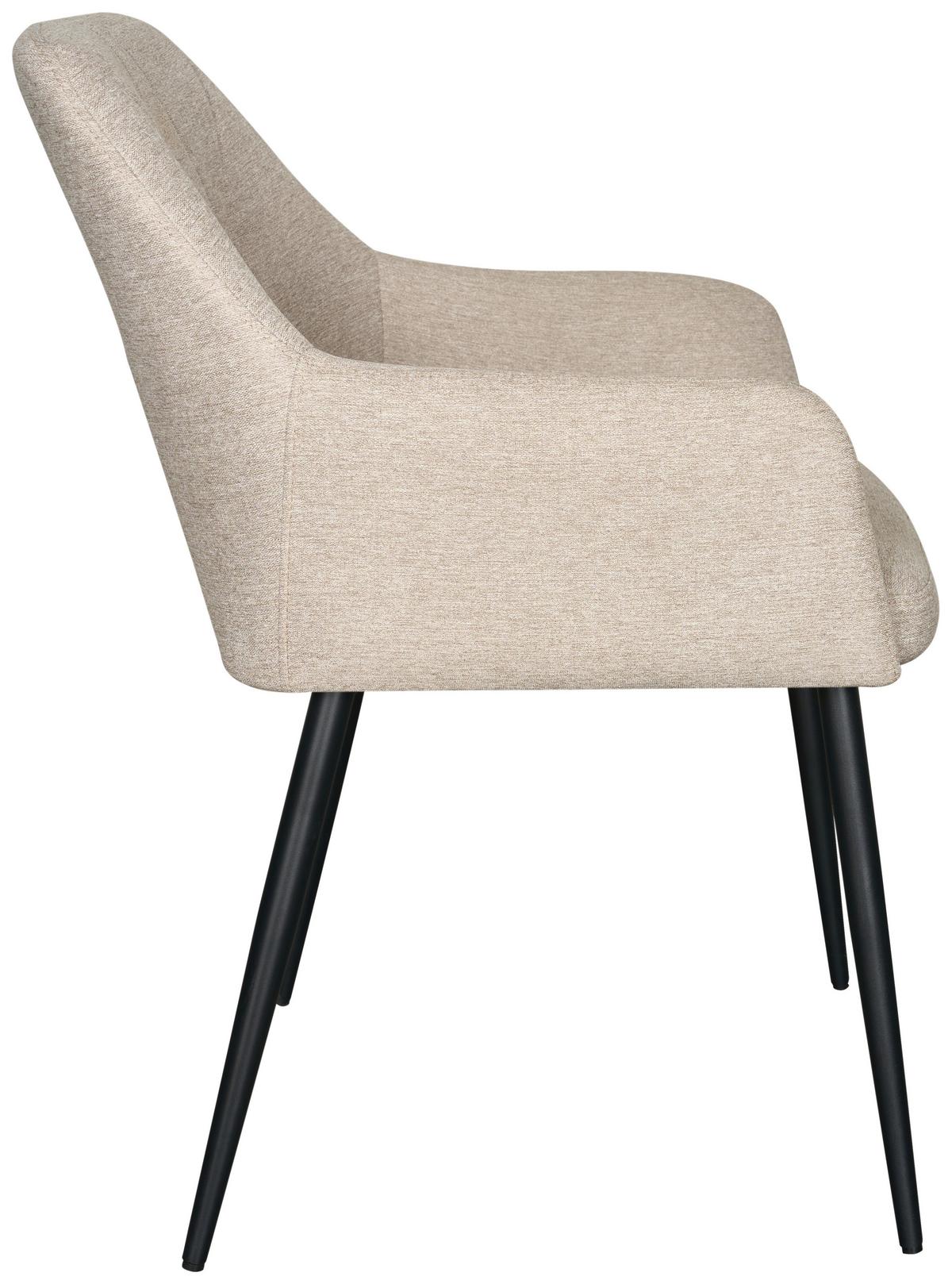 Naslanjač Hardy - črna/bež, Moderno, kovina/tekstil (57/86/64cm)