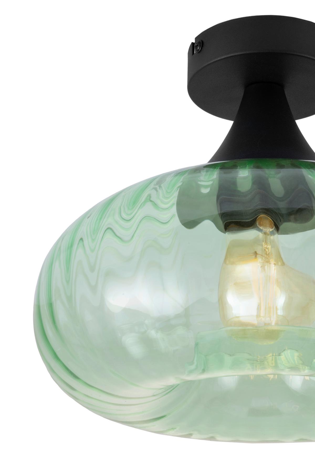 LAMPA SUFITOWA DANIELA - zielony/czarny, Design, metal/szkło (28/23cm) - Collet's Monde