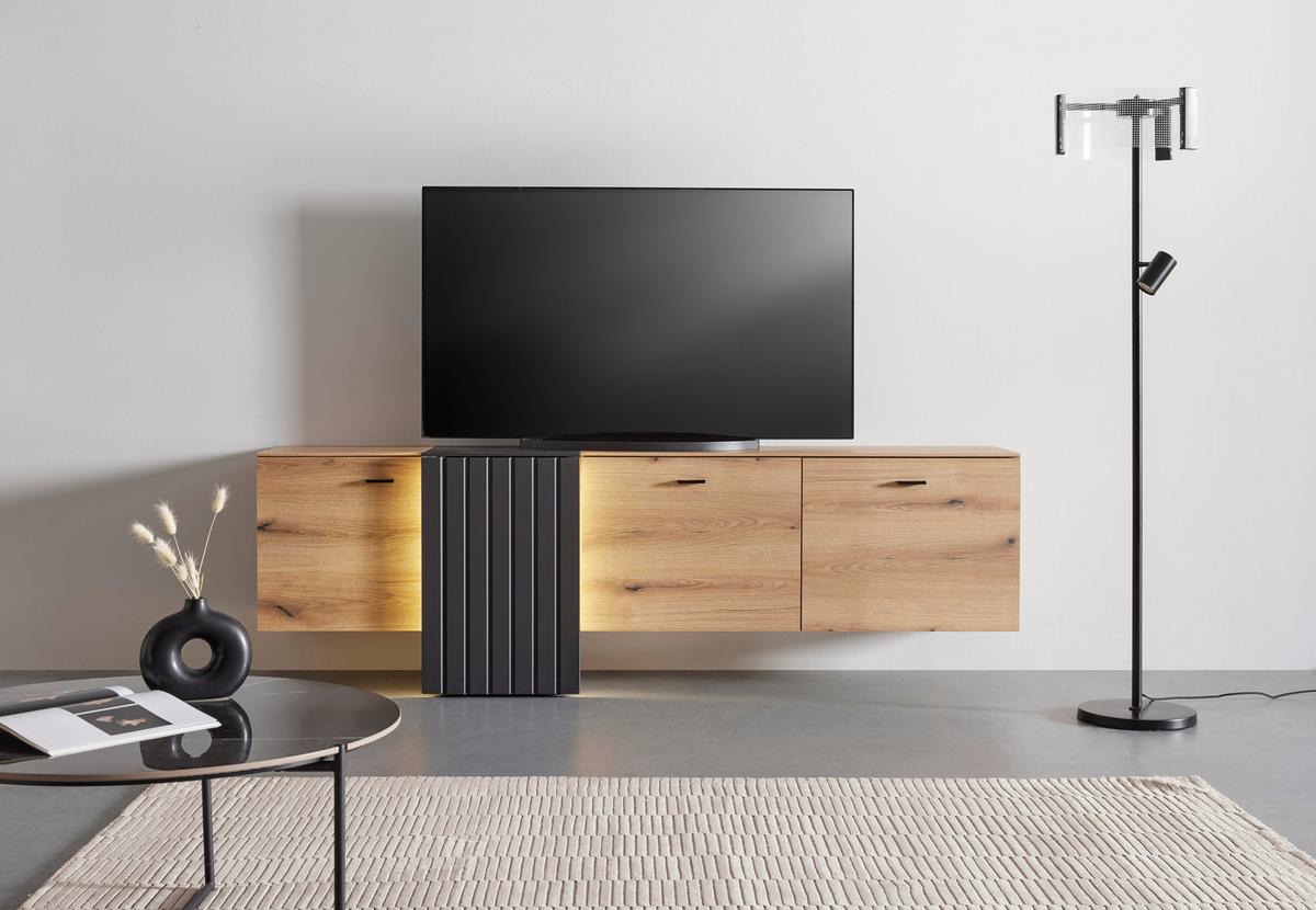 TV-Element in Eiche/Grau - Modern, Holzwerkstoff/Kunststoff (207,8/66/44,8cm) - Mömax