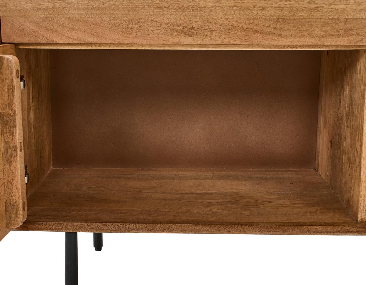 KOMODA SZEROKA SYLVIA - kolor naturalny/czarny, Lifestyle, metal/drewno (140/70/40cm) - Livetastic