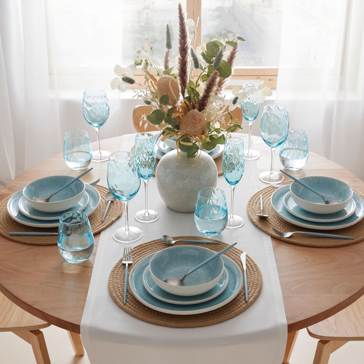Tafelservice Lividus Blau/Weiß, 12-teilig - Blau/Weiß, MODERN, Keramik - Mömax