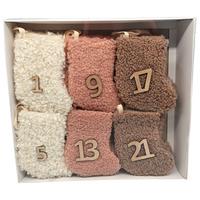 Adventi Naptár Socks - bézs/rózsaszín, Konventionell, textil - Mömax