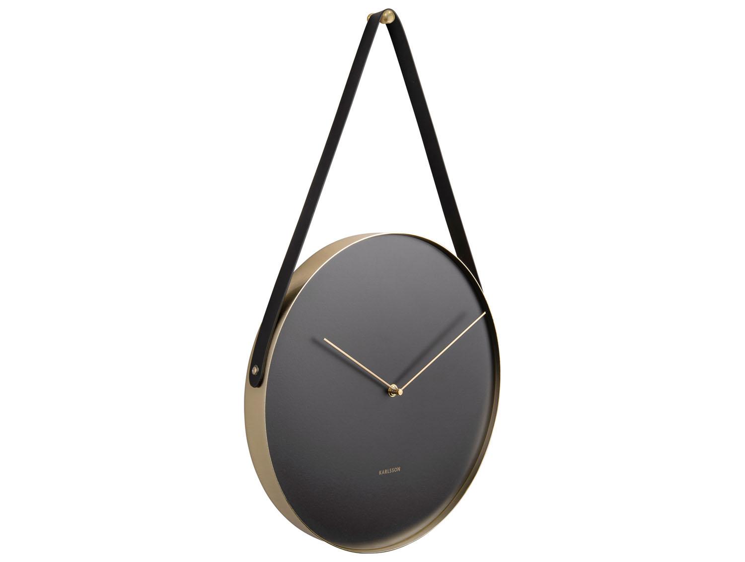 ZEGAR ŚCIENNY KA5767BK - czarny/kolor złoty, Trend, metal/szkło (34cm) - Karlsson
