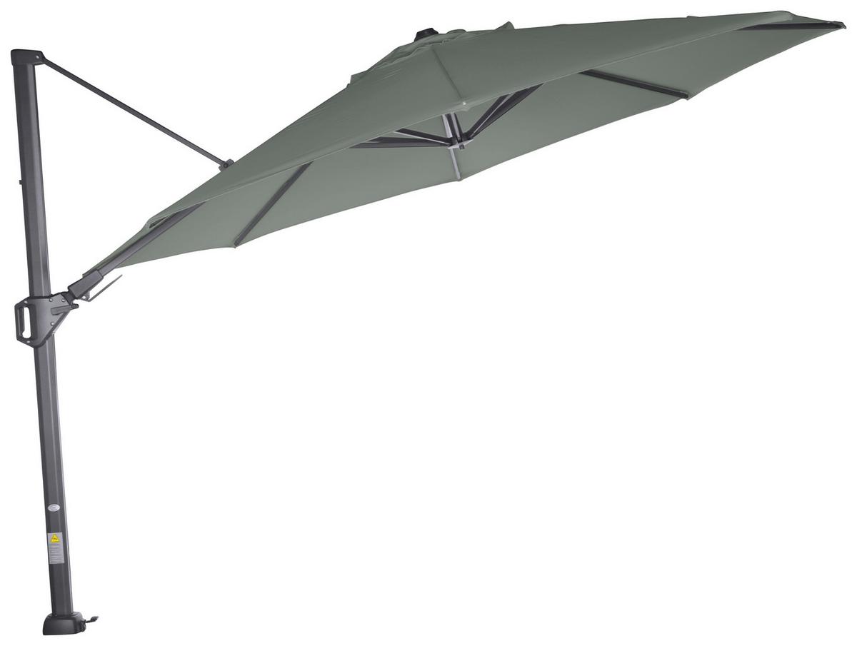 Ampelschirm Sunset N+ Ø 350 H: 252 cm Anthrazit/Olivgrün - Anthrazit/Olivgrün, KONVENTIONELL, Textil/Metall (350/350cm) - Siena Garden