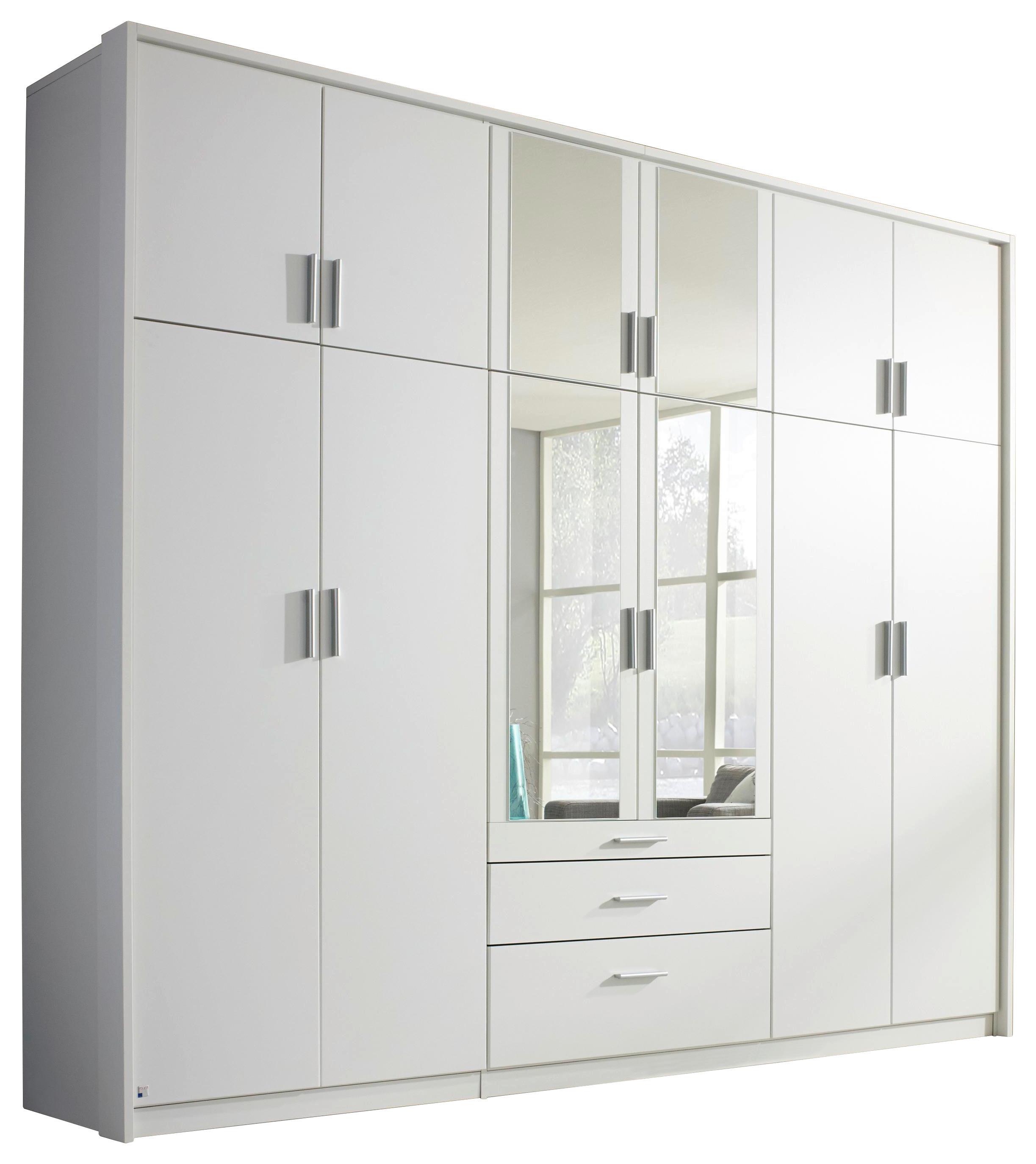 Ormar S Klasičnim Vratima Hildesheim - prozirna/bela, Dizajnerski, staklo/pločasti materijal (275/231/56cm) - Modern Living