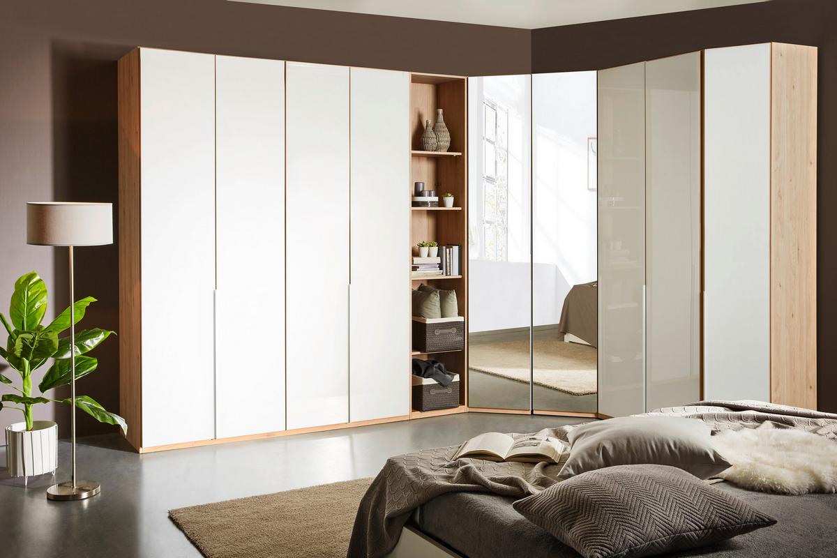 Garderobna Omara New York, Barva Hrasta - barve hrasta/bela, Konvencionalno, kovina/leseni material (180/236/58cm) - Premium Living