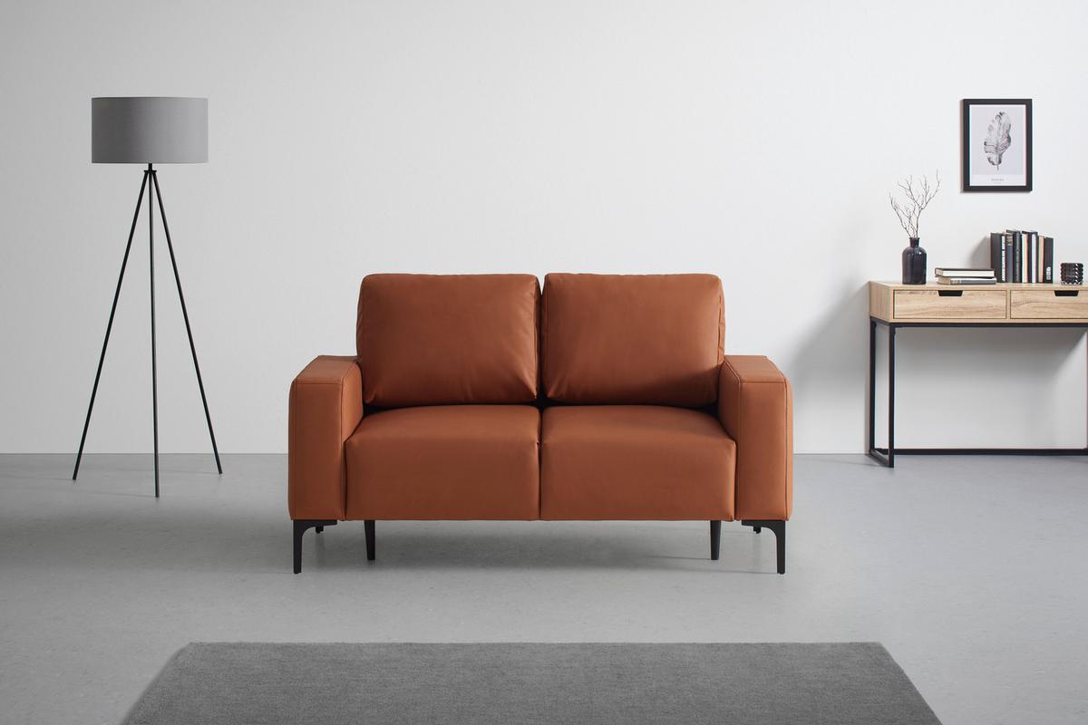 2-Sitzer-Sofa Custom Rostfarben - Rostfarben/Cognac, MODERN, Textil/Metall (150/85/92cm) - Mömax