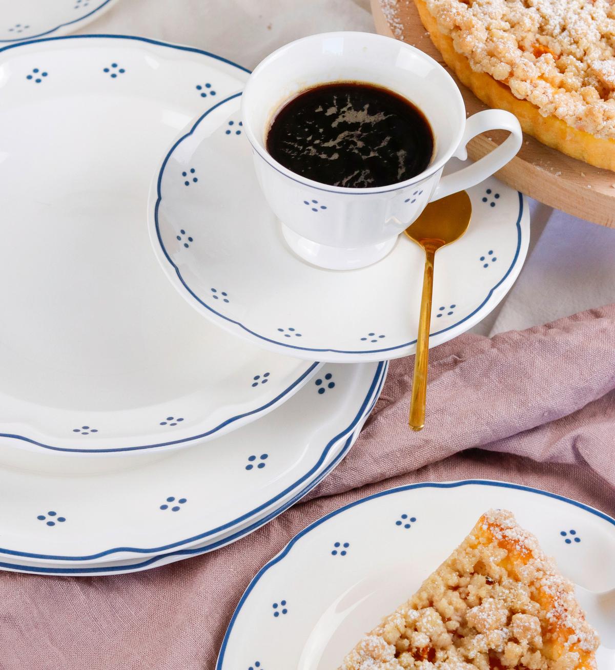 TAFELSERVICE 934140 LOVA TAFELSERVICE - Blau/Weiss, Basics, Keramik - Mäser