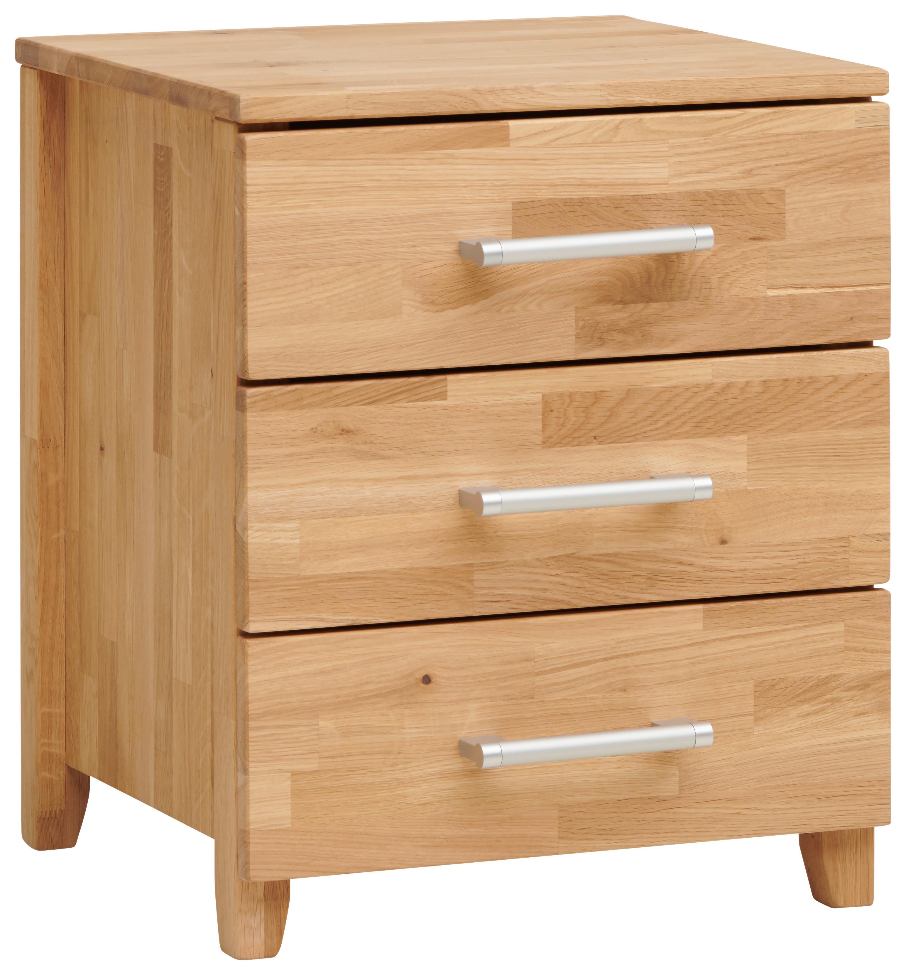 SZAFKA NOCNA FRANZ - kolor dębowy/kolor chromowy, Natur, tworzywo sztuczne/drewno (45/55/42cm) - Livetastic