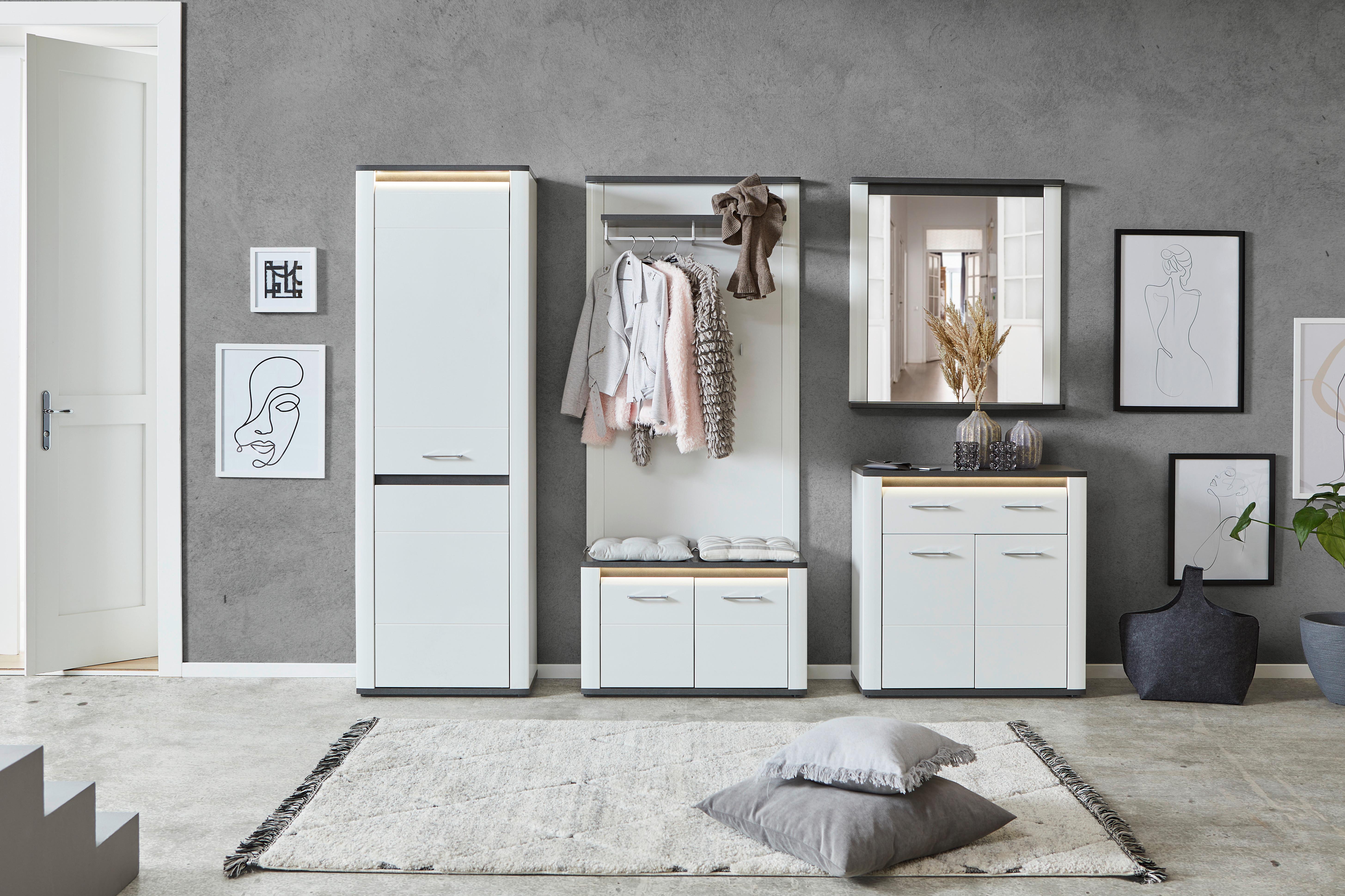 Oglindă Alassio - alb, Modern, material pe bază de lemn (85/91/10cm) - Modern Living