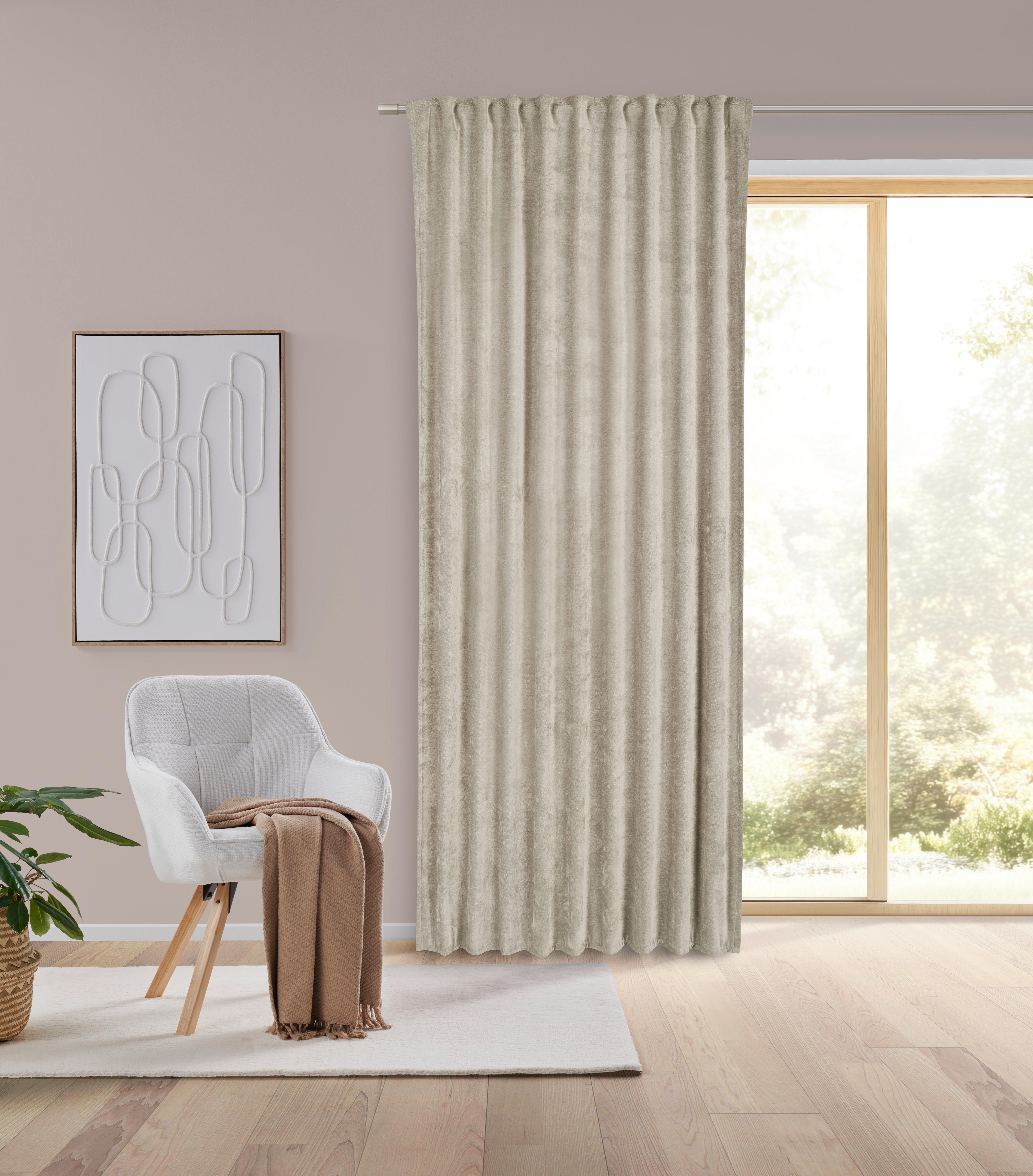 GARDINLÄNGD CASPER - sandfärgad, Klassisk, textil (140/245cm) - Mömax
