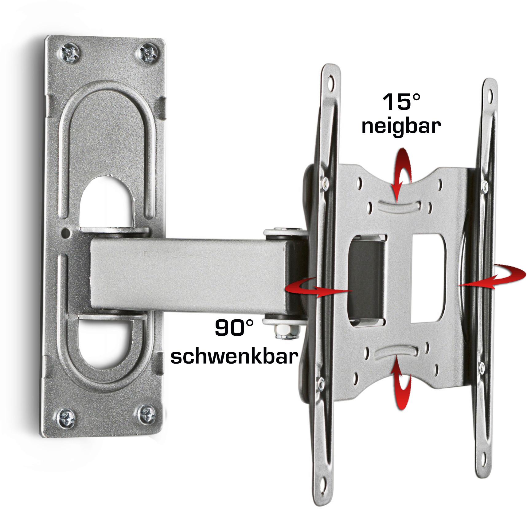 TV-Wandhalter FS 2 ca. 28x23 cm Silber - Silberfarben, KONVENTIONELL, Metall (27,8/22,6/9,6cm) - MID.YOU