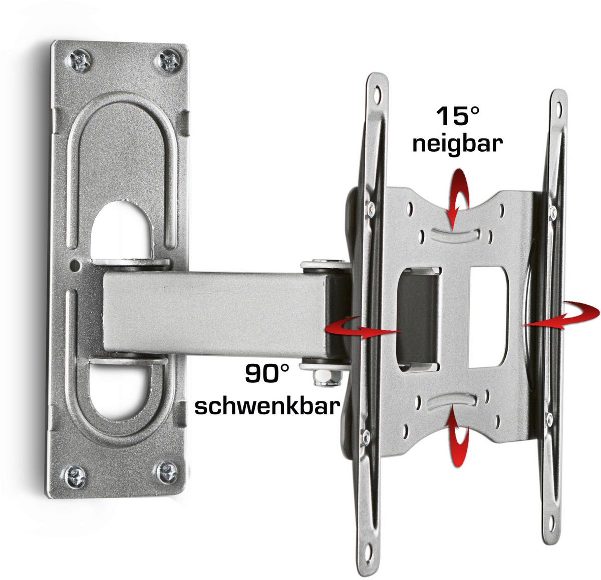 TV-Wandhalter FS 2 ca. 28x23 cm Silber - Silberfarben, KONVENTIONELL, Metall (27,8/22,6/9,6cm) - MID.YOU