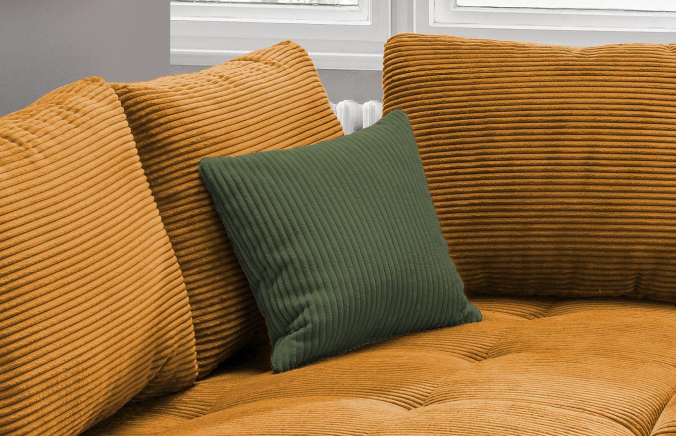 HOEKSOFA ALVITO - Donkergroen/Cognac, Design, Hout/Textiel (202/298cm) - P & B