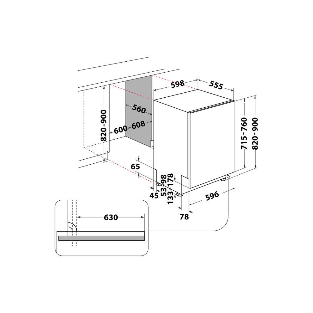 Beépíthető Mosogatógép W8i Ht40 T - fekete, Modern (59,8/82/55,5cm) - Whirlpool