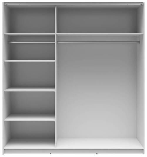 Ormar S Kliznim Vratima Tetrix - bijela visoki sjaj/antracit, Moderno, drvni materijal/metal (183/195,5/60cm) - Modern Living