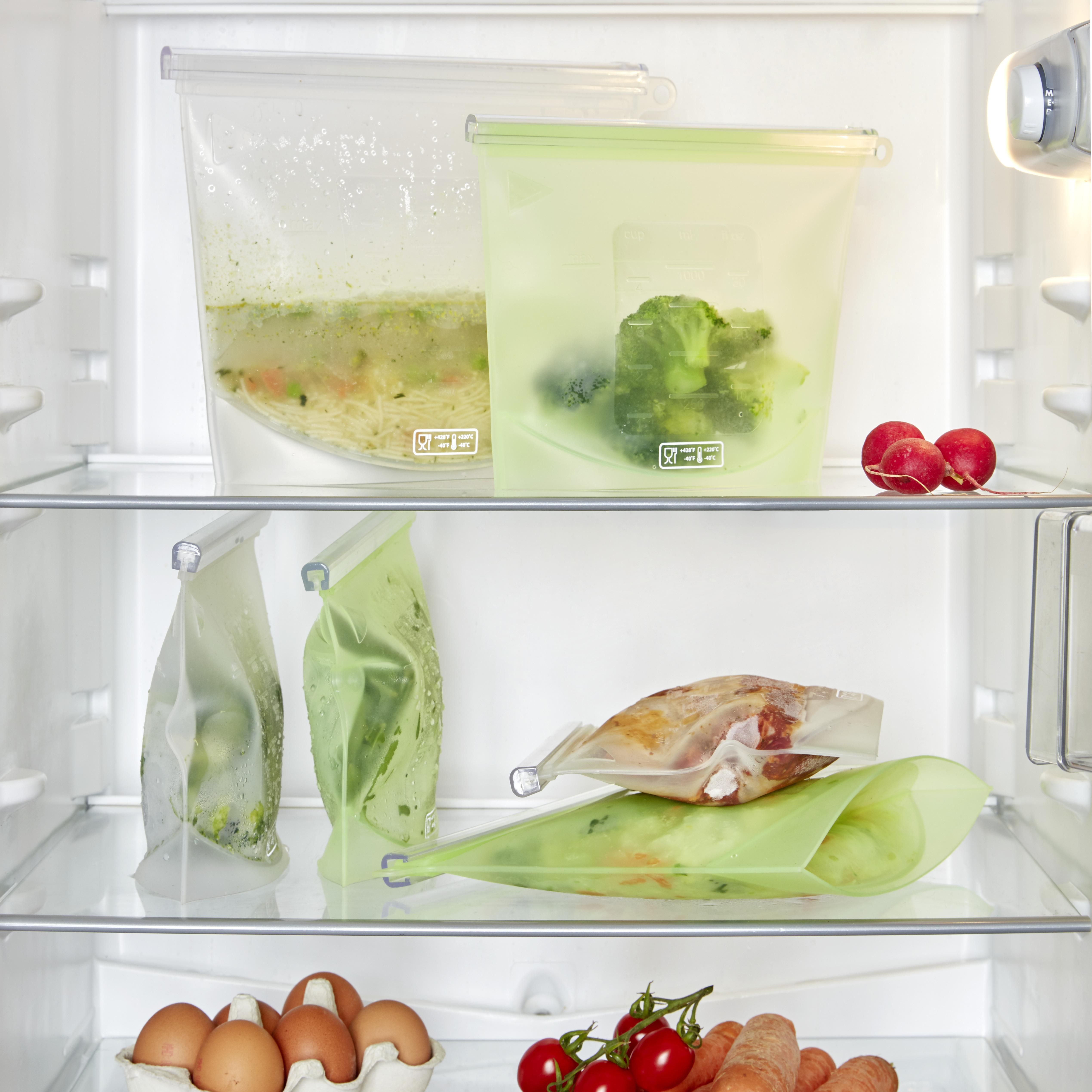 Pungă universală Zipper - verde/transparent, plastic (1500ml) - Modern Living