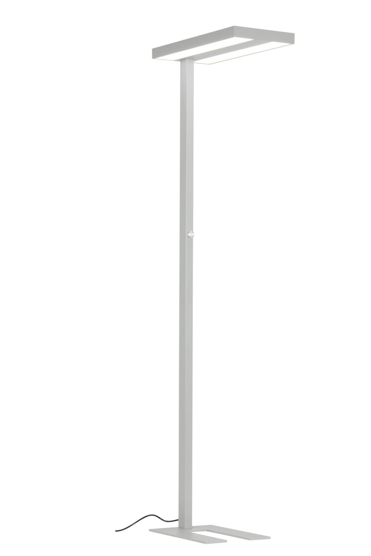 LAMPA STOJĄCA LED WORK *SBN* - kolor srebrny/przejrzysty, Konventionell, tworzywo sztuczne/metal (61/28/195cm) - Novel