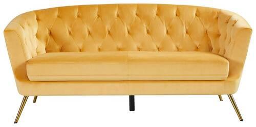 Trosed Lita, Rumena, Žamet - zlate barve/rumena, Moderno, kovina/tekstil (183/78/83cm) - Ti'me