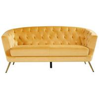 Trosed Lita, Rumena, Žamet - zlate barve/rumena, Moderno, kovina/tekstil (183/78/83cm) - Ti'me
